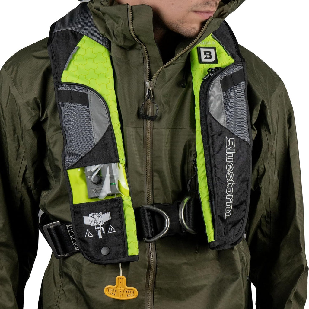 Stratus 35 Inflatable Life Jacket PFD for Adults | US Coast Guard (USCG) Approved Automatic Self Inflating Life Vest
