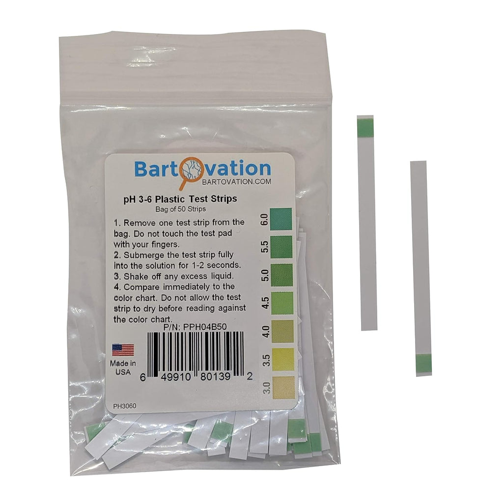 pH 3-6 Short Range Test Strips, 50-Pack