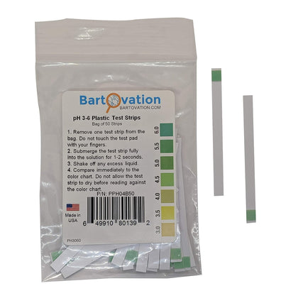 pH 3-6 Short Range Test Strips, 50-Pack
