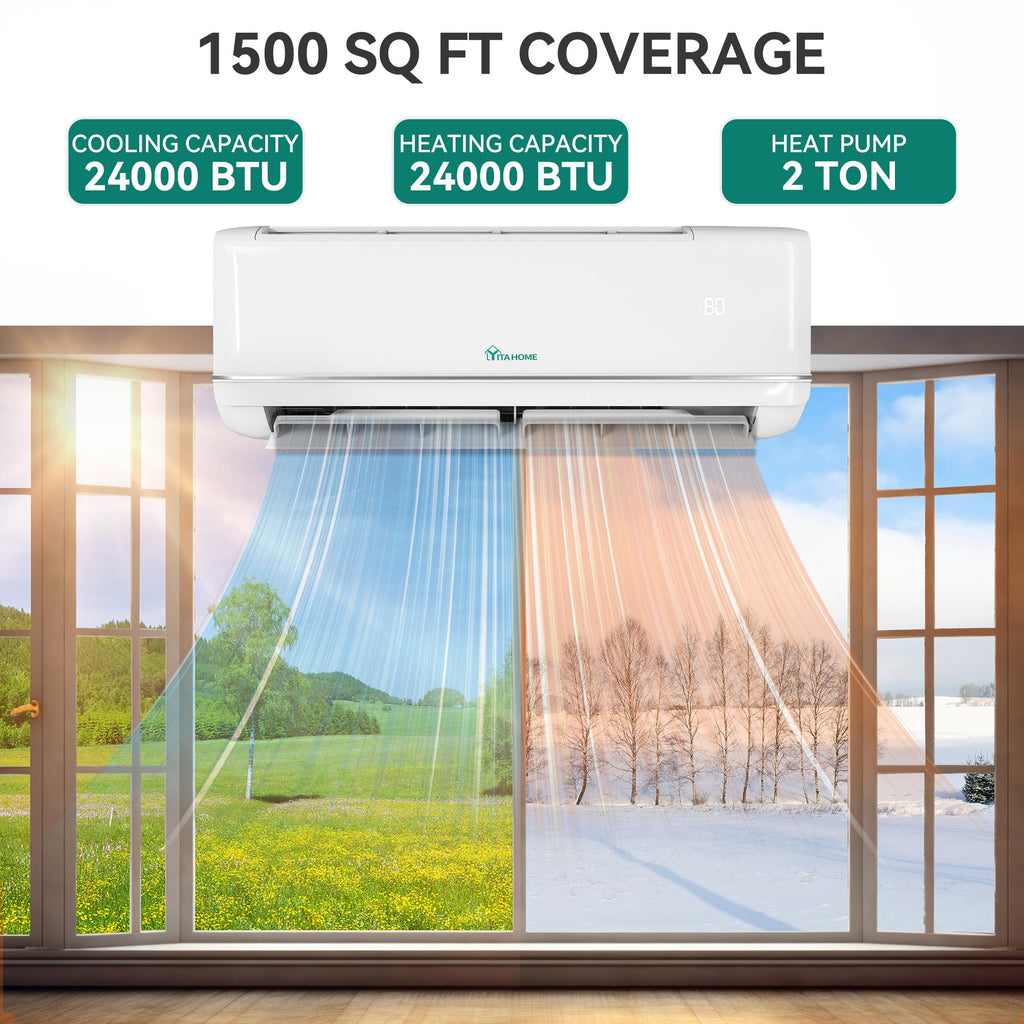 24000 BTU Mini Split Air Conditioner Heat Pump System, 21 SEER2