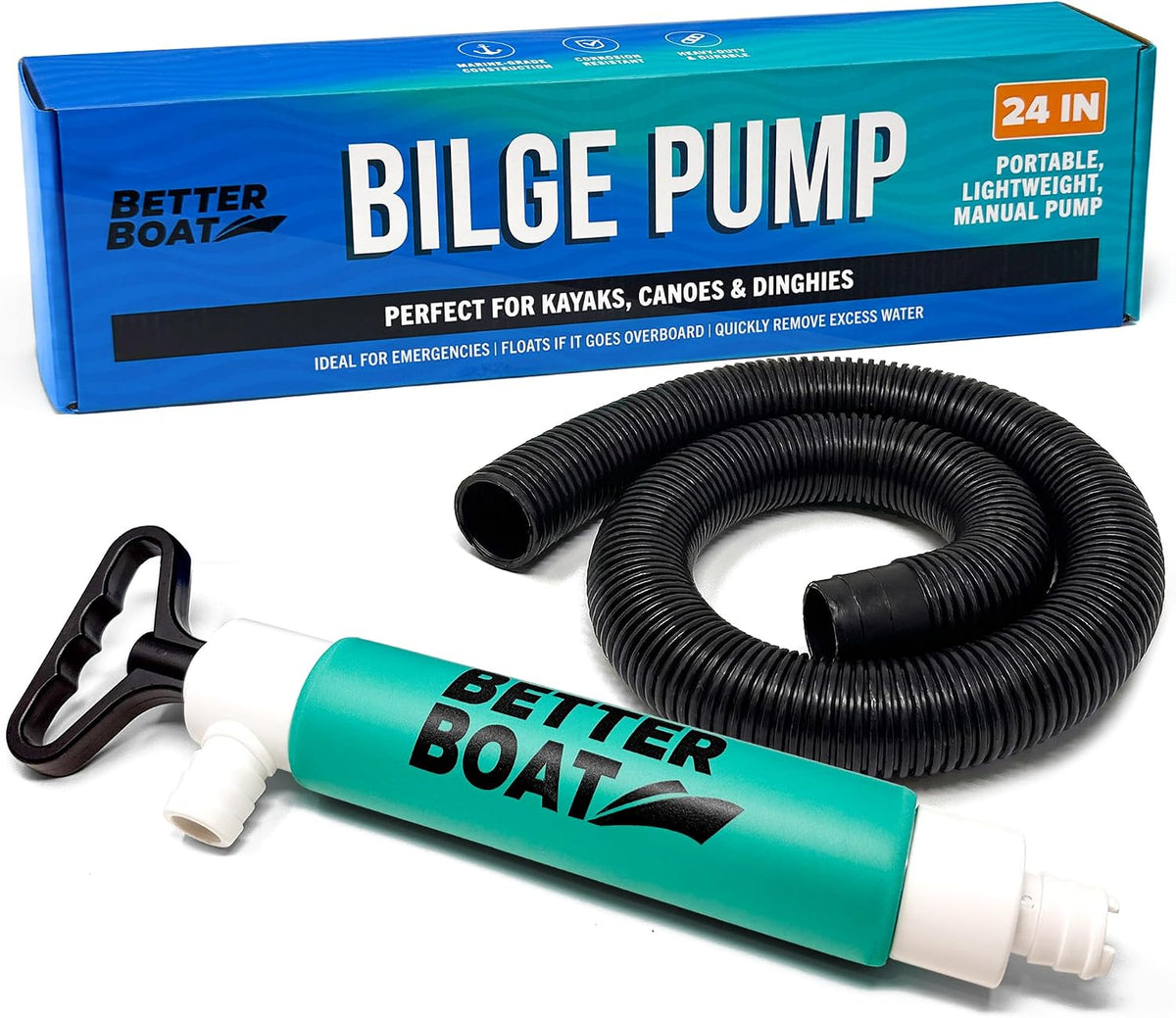 Manual Bilge Pump for Kayak Canoe Dinghy, Handheld Siphon Bailer