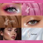 6PCS Neutral Liquid Eyeshadow Pink Brown Eye Shadow Set Matte Shimmer Glitter Long Lasting Waterproof Eyeliner