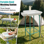 Portable Sink with Floor Stand, Hand Washing Station with Electric Faucet