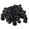MGI SpeedWare 1/2" NPT Strain Relief Nylon Cord Grip Cable Glands, Black Plastic Grommet 100-Pack