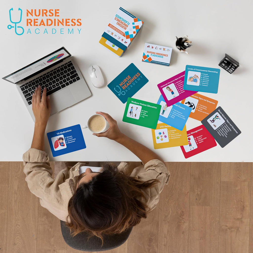 Nursing Mnemonics Flashcards: 101+ Illustrated Flashcards for Nursing Students with Proven Memory Devices to Crush