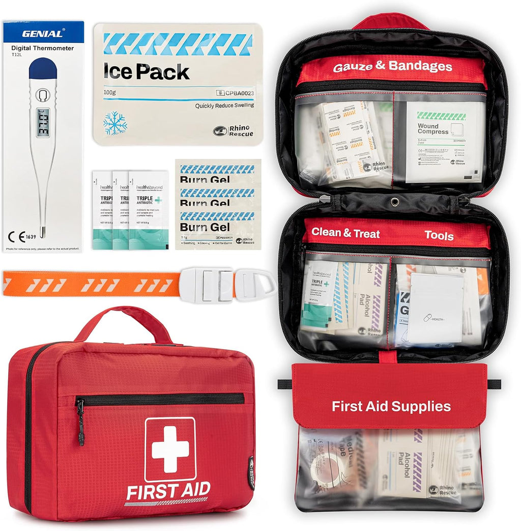 240 Piece All-Purpose First Aid Kit, Home & Office Professional Medical Supplies, Ideal for Emergency, School