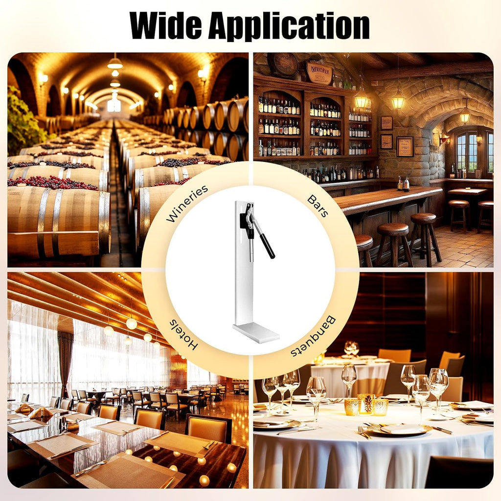 Manual Wine Bottle Corker, Stainless Steel Manual Wine Bottle Corking Machine Inserting Stopper Corking Tool w/ 2 POM