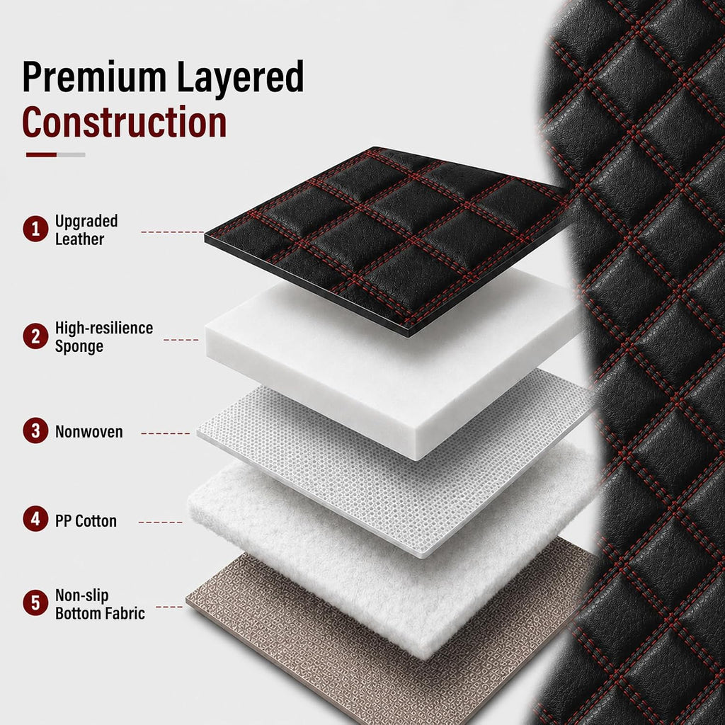 Car Seat Covers Full Set, Breathable and Waterproof Napa Leather Car Seat Cover, Interior Universal Fit for Cars