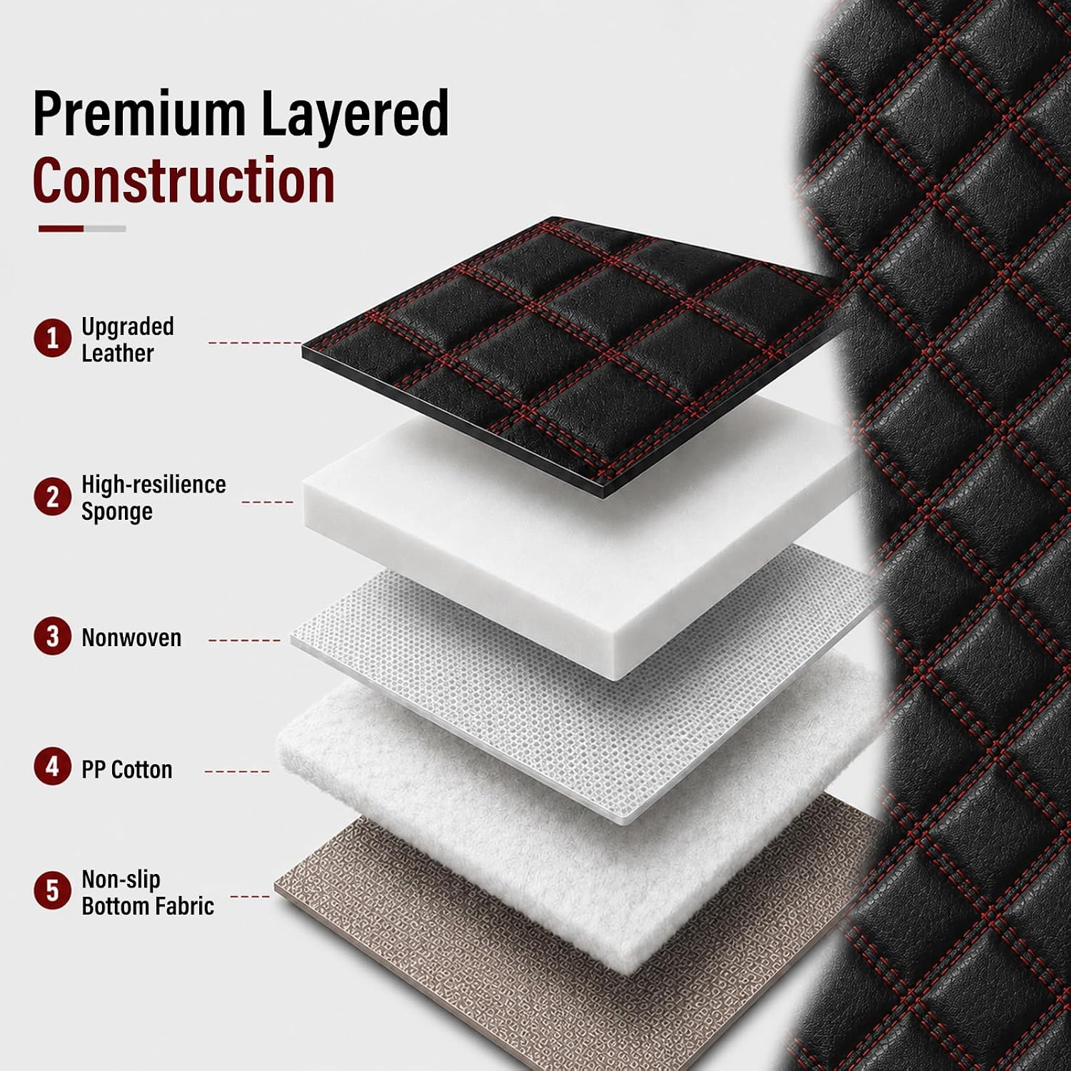 Car Seat Covers Full Set, Breathable and Waterproof Napa Leather Car Seat Cover, Interior Universal Fit for Cars