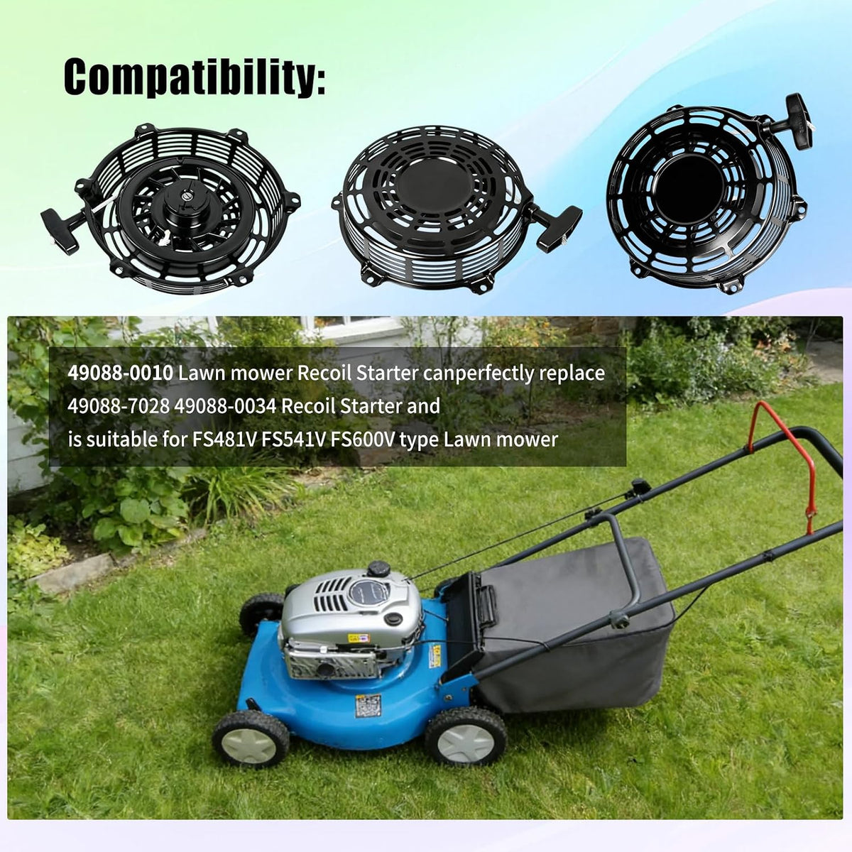 49088-0034 Lawn Mower Recoil Starter Compatible with Kawasaki Lawn Mower