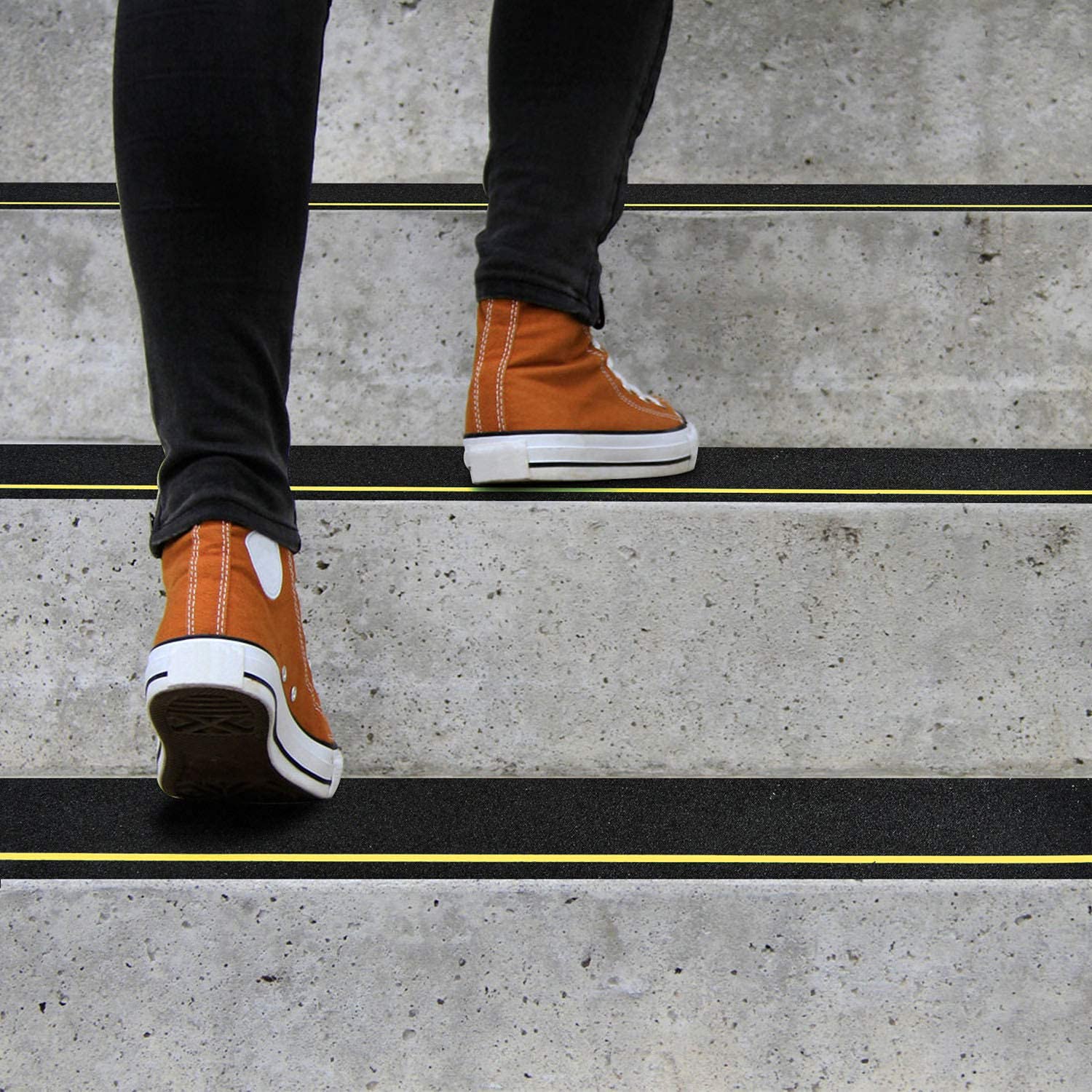 4" x 33FT Anti Slip Tape with Reflective Stripe,Premium Grip Tape Non Slip Stair Treads Tape,Non Skid Tape, High