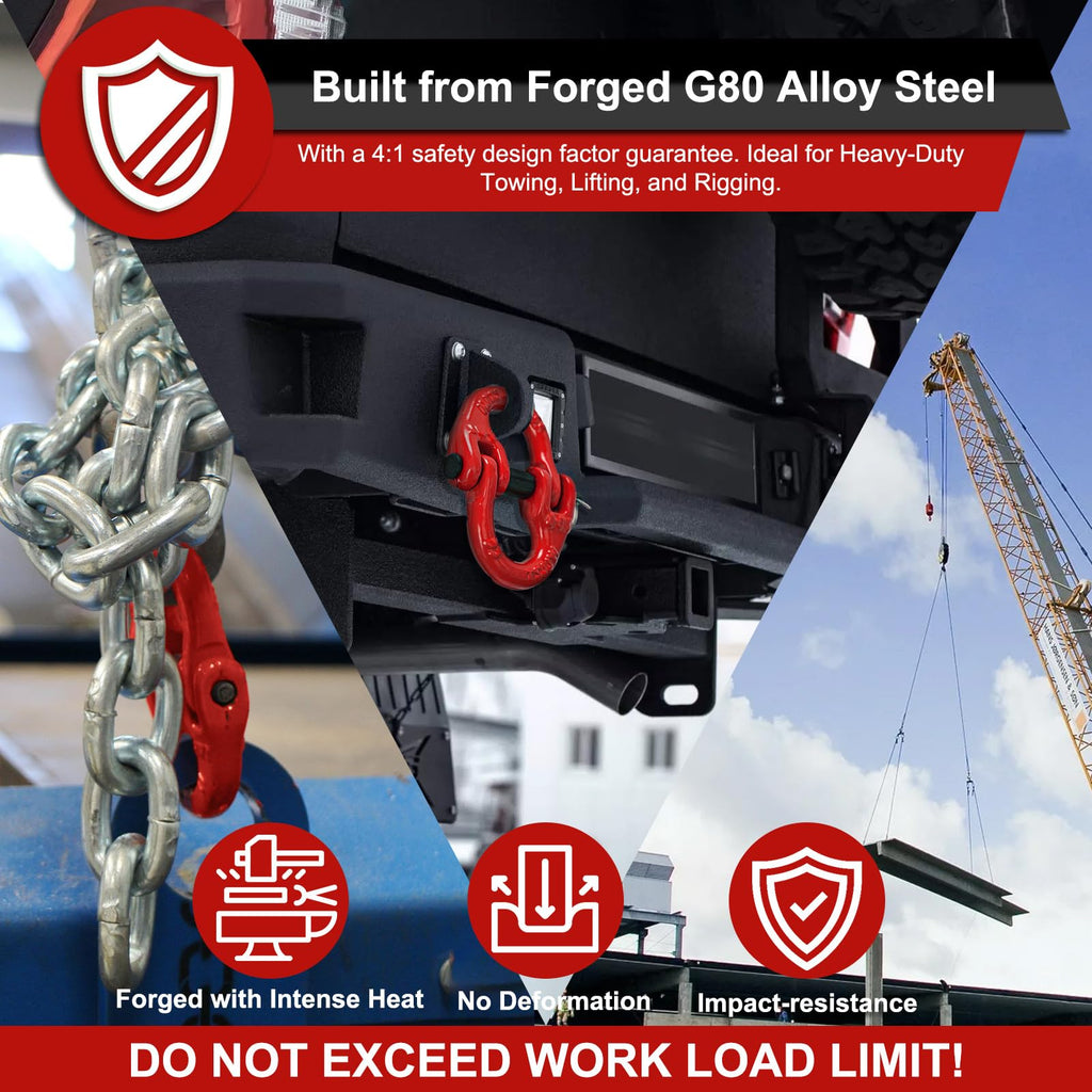 Lechansen G80 Safety Chain Connector Link, 1/2" Hammerlock Coupling Link