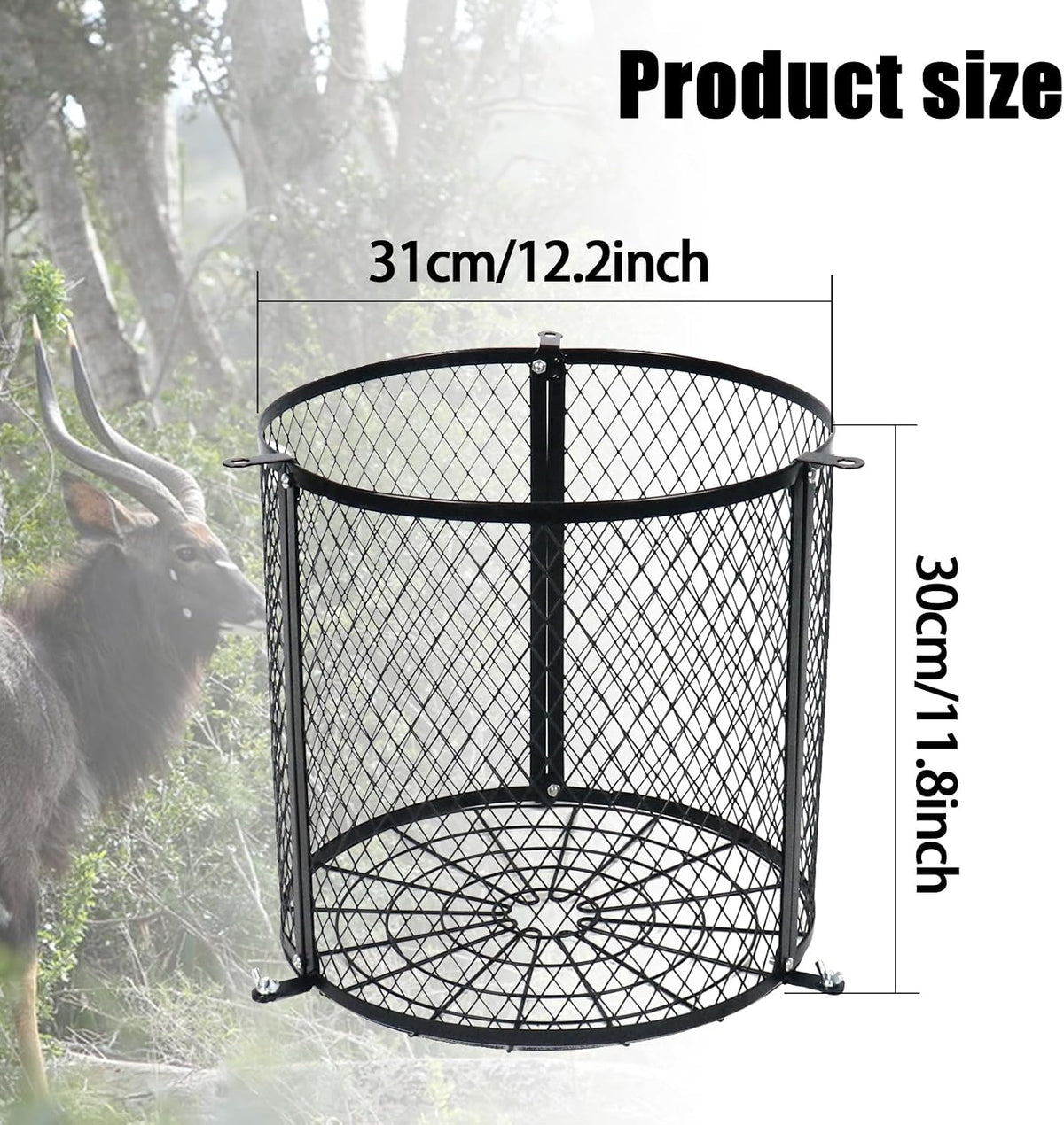Deer Feeder Varmint Guard - Keep Wildlife Away from Your Feeder, 12.3” x 11.8” Varmint Cage for Feeder,Suit Varmint