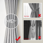 4 Pack Mini Magnetic Curtain Tiebacks Nordic Simple Style Drape Tie Backs Elegant Hand Weave Rope Knot Decorative