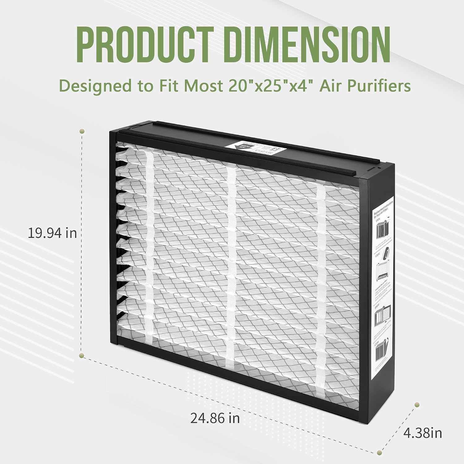 20x25x4 Furnace Filter Replacement for Lennox X6673 & Honeywell FC100A1037 | MERV 13 Pleated HVAC Air Filters, Actual