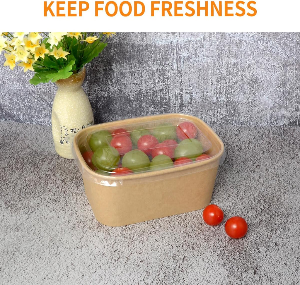 35 oz Paper Food Containers with Lids 50 Pack Meal Prep Containers