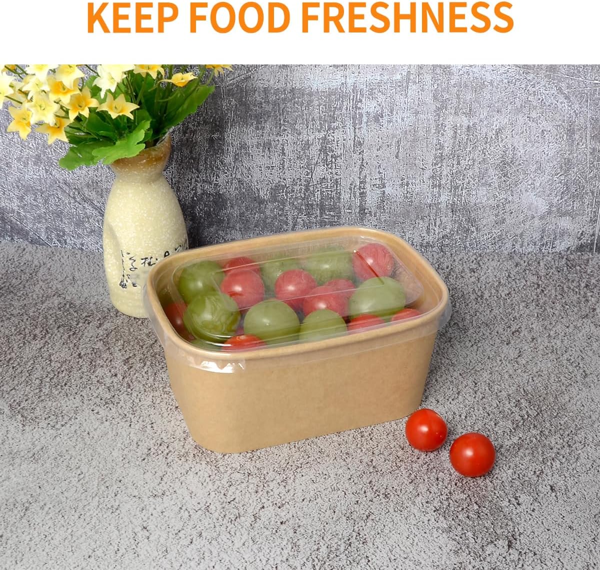 35 oz Paper Food Containers with Lids 50 Pack Meal Prep Containers