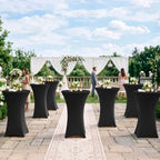Cocktail Table Covers-Black Spandex Round High Top Table Cloths Party