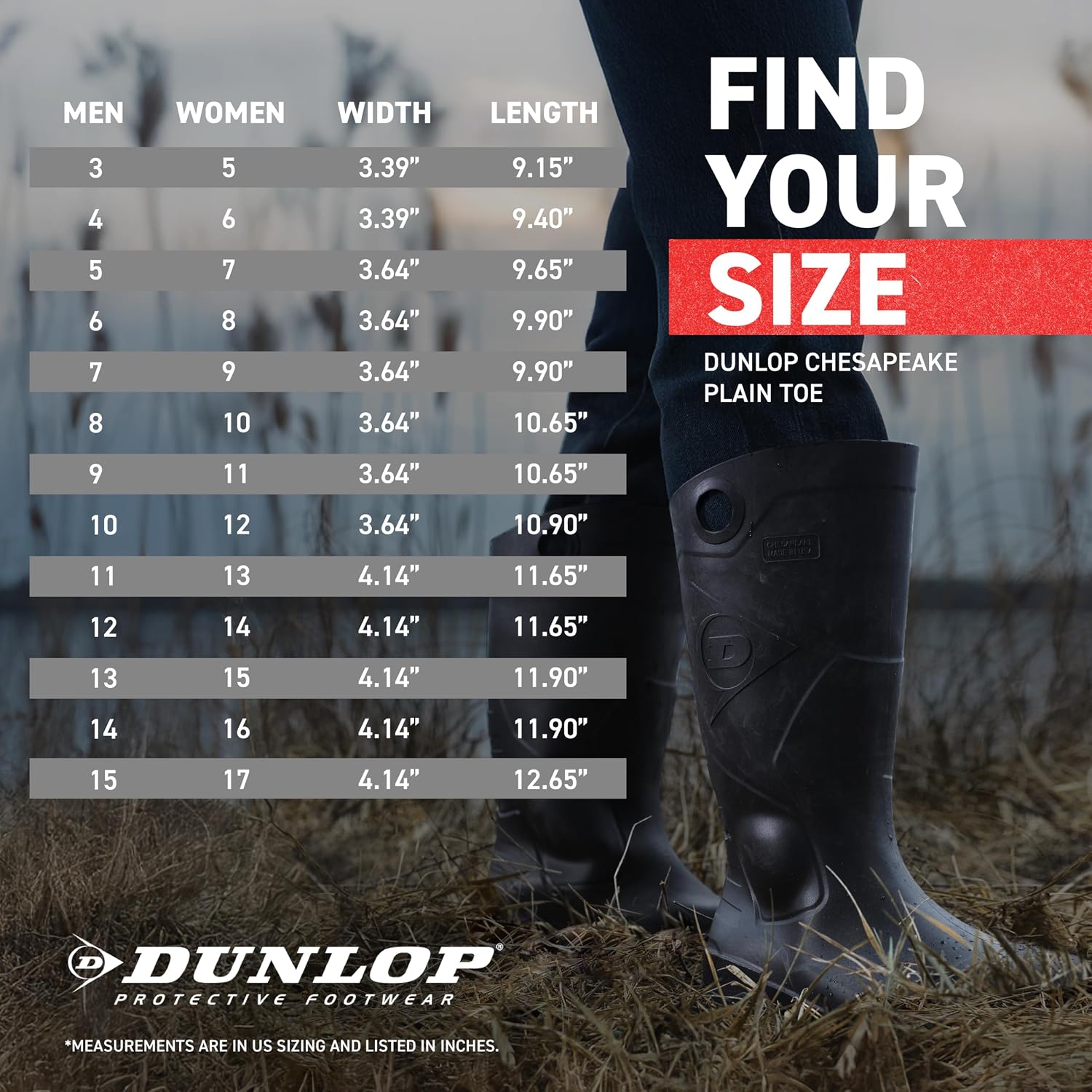Chesapeake Rubber Boots for Men & Women – PVC - Waterproof - Lightweight Garden, Fishing & Rain Boots with Soft Toe