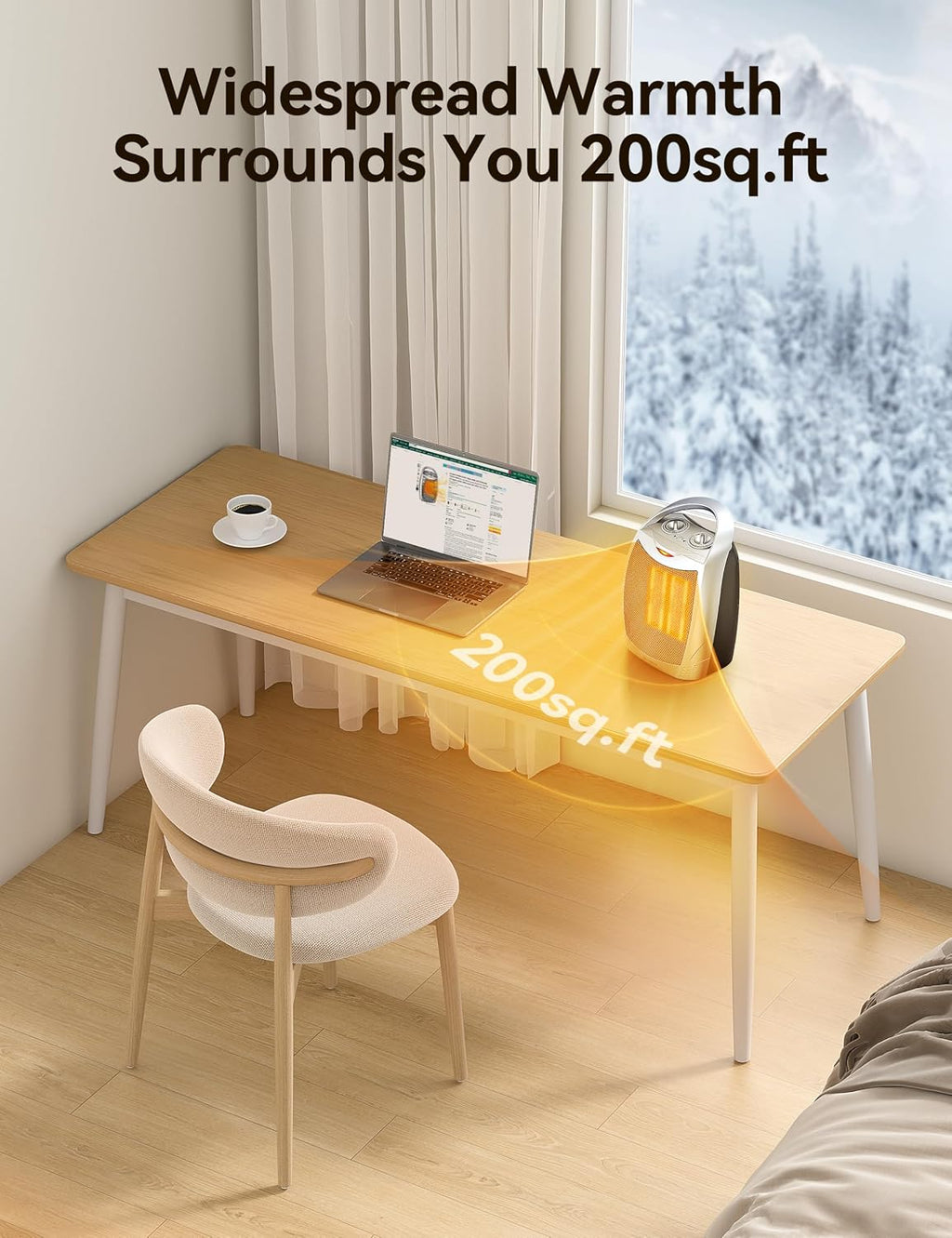 Space Heater, Portable Space Heaters for Indoor Use | Desk Heater with Thermostat, Overheat and Tip Over Protection