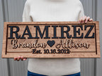 Personalized Wedding Last Name Established Wooden Sign | Engagement Gift