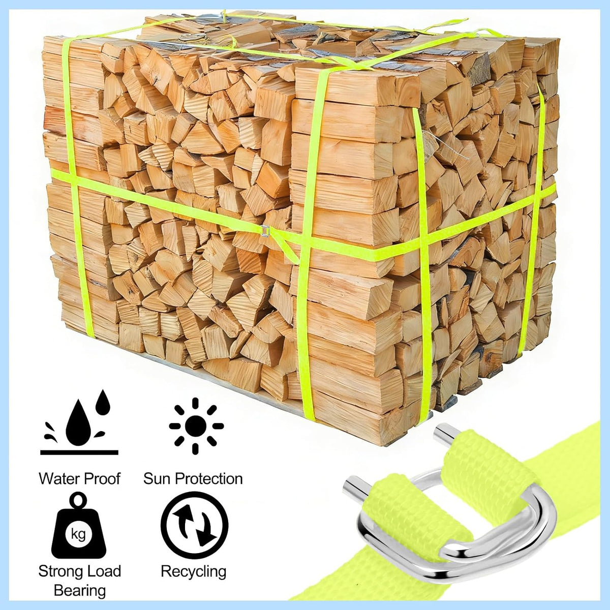 3/4" x 500' Woven Cord Strapping Kit, Yellow