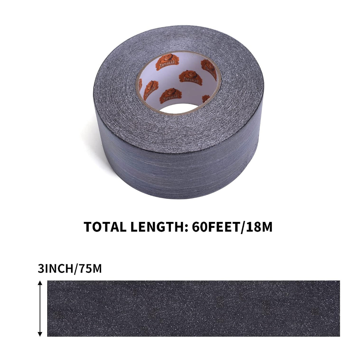 Black Grip Tape Anti Slip Traction Tape 3Inch x 60Ft
