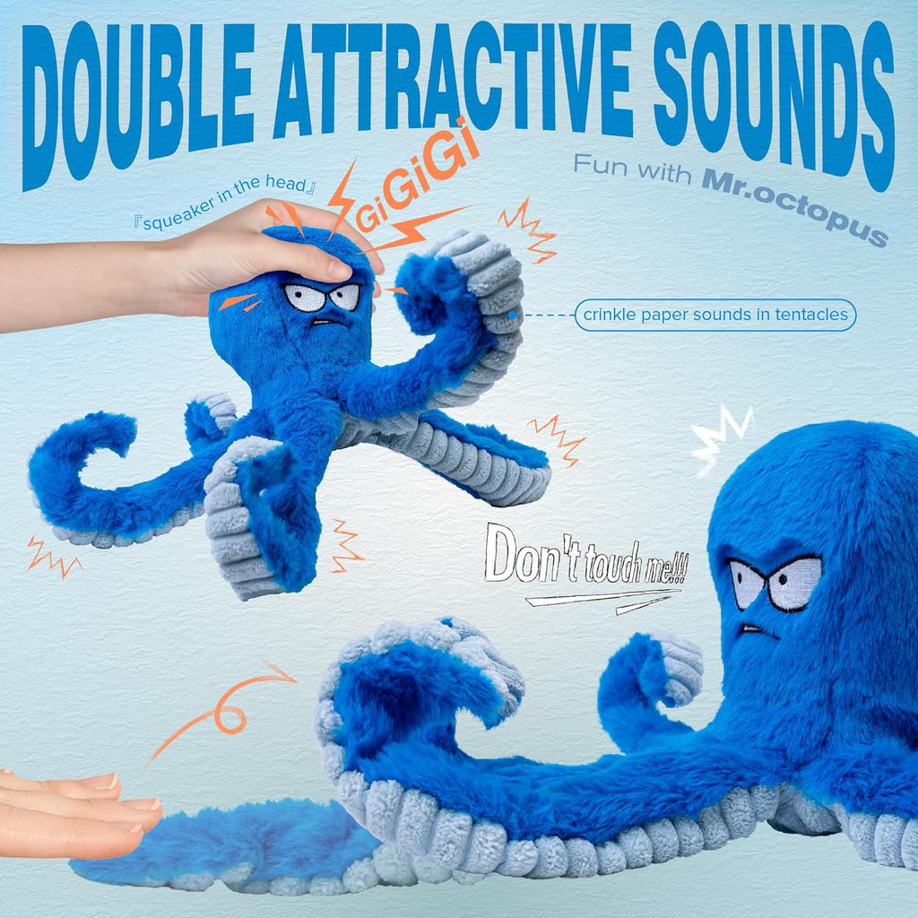 Tough Dog Toys, Stuffed Chew Large Dog Toys to Keep Them Busy, Interactive Squeaky Tug of War Doggie Toy, Crinkle