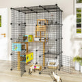 Cat Large Enclosure - DIY Catio Ideal for 1-3 Cats, Indoor & Outdoor, Detachable Metal Wire Kennel, 2x3x4 Exercise Place