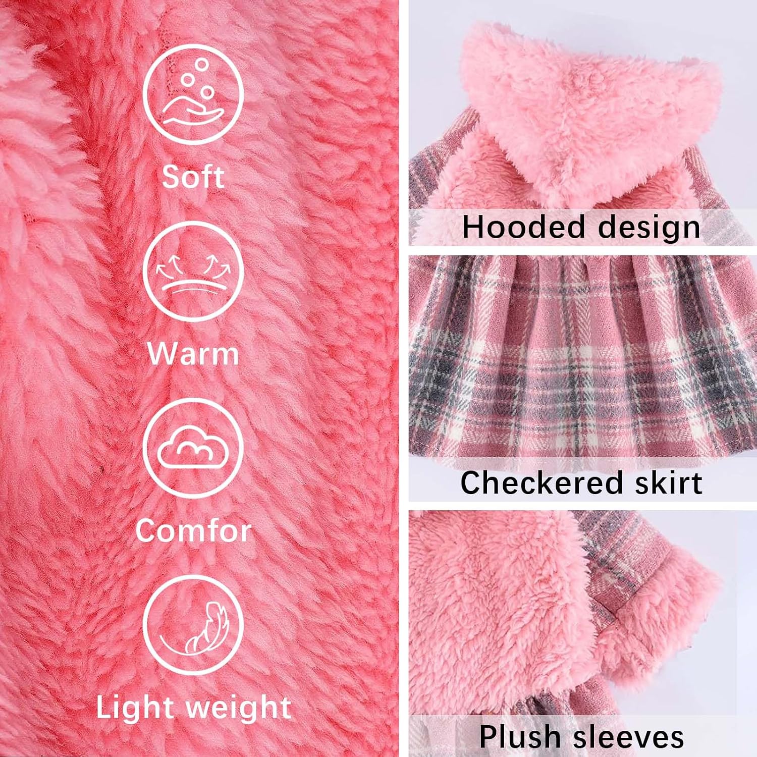 Dog Hoodie Sweater Clothes for Small Dogs Boy Girl Pet Hoodies for Cold Weather Coats Spring Dog Sweatshirt for