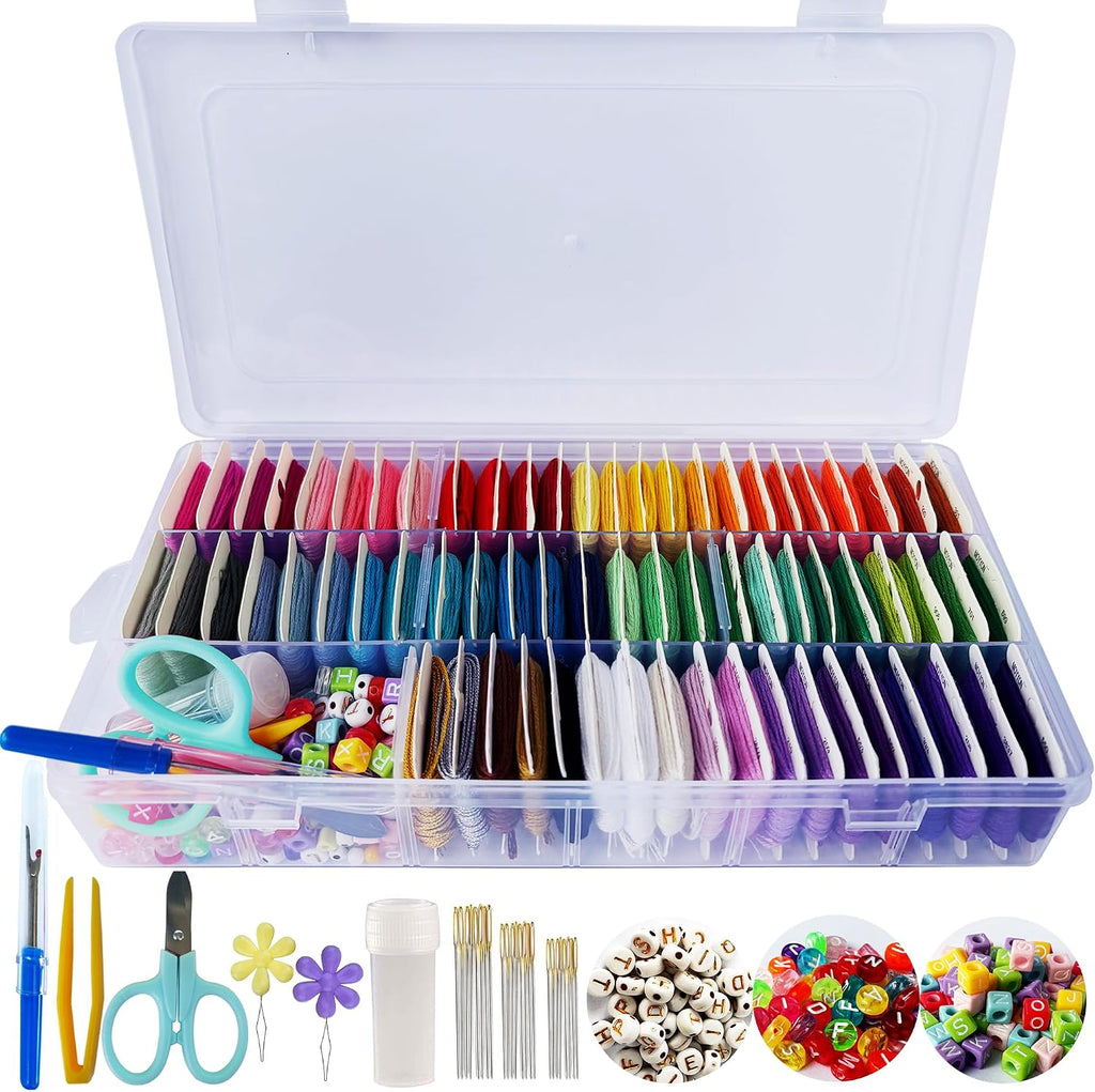 400+Pcs Vibrant Rainbow Embroidery Floss kit for Making Friendship Bracelets