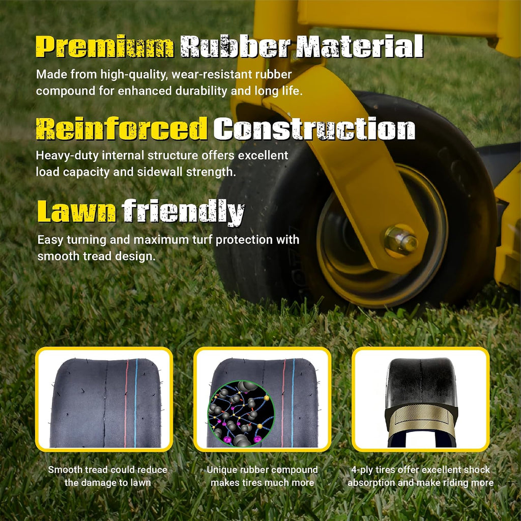 (2 Pack) 13x5.00-6 Lawn Mower Tires Tubeless, Replacement 13x5-6 Zero Turn Riding Mower Tire Smooth,4-Ply