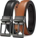 1" Boys Reversible Dress Belt 1 Piece - Leather Belt for Kids | 1 Belt, 2 Colors, Classic Style, Trim-to-fit