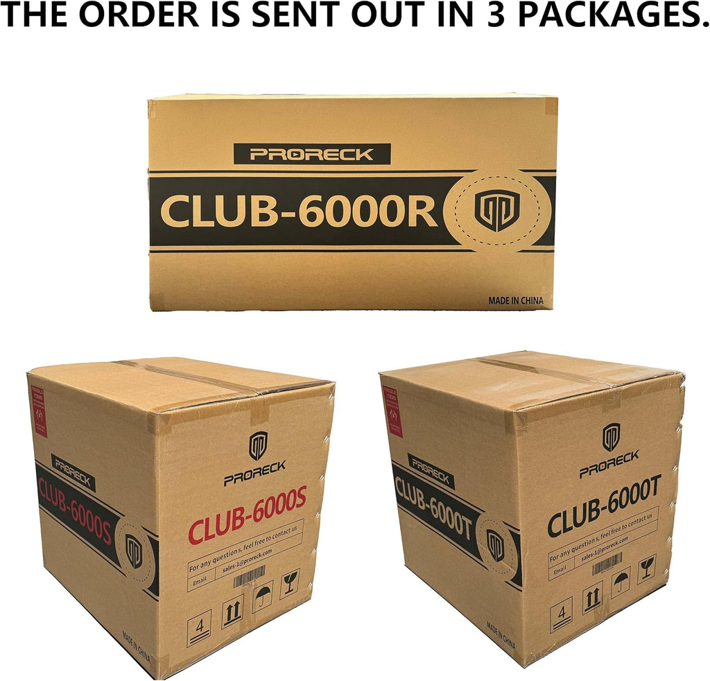Club 6000 15-inch 6000W P.M.P.O Stereo PA Speaker System Combo Set 4 Line Array Speakers, 2 15-inch Subwoofers with