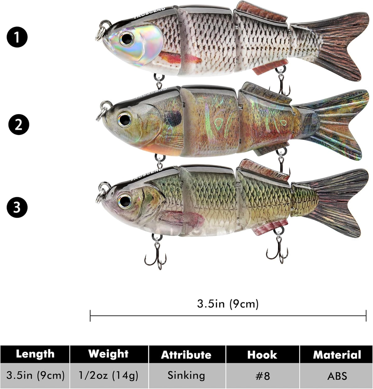 Swimmax Easy Catch Fishing Lures with BKK Hooks, Wiggling, Vibrating, Rattling and Gurgling for More Bite, Heavy-Duty