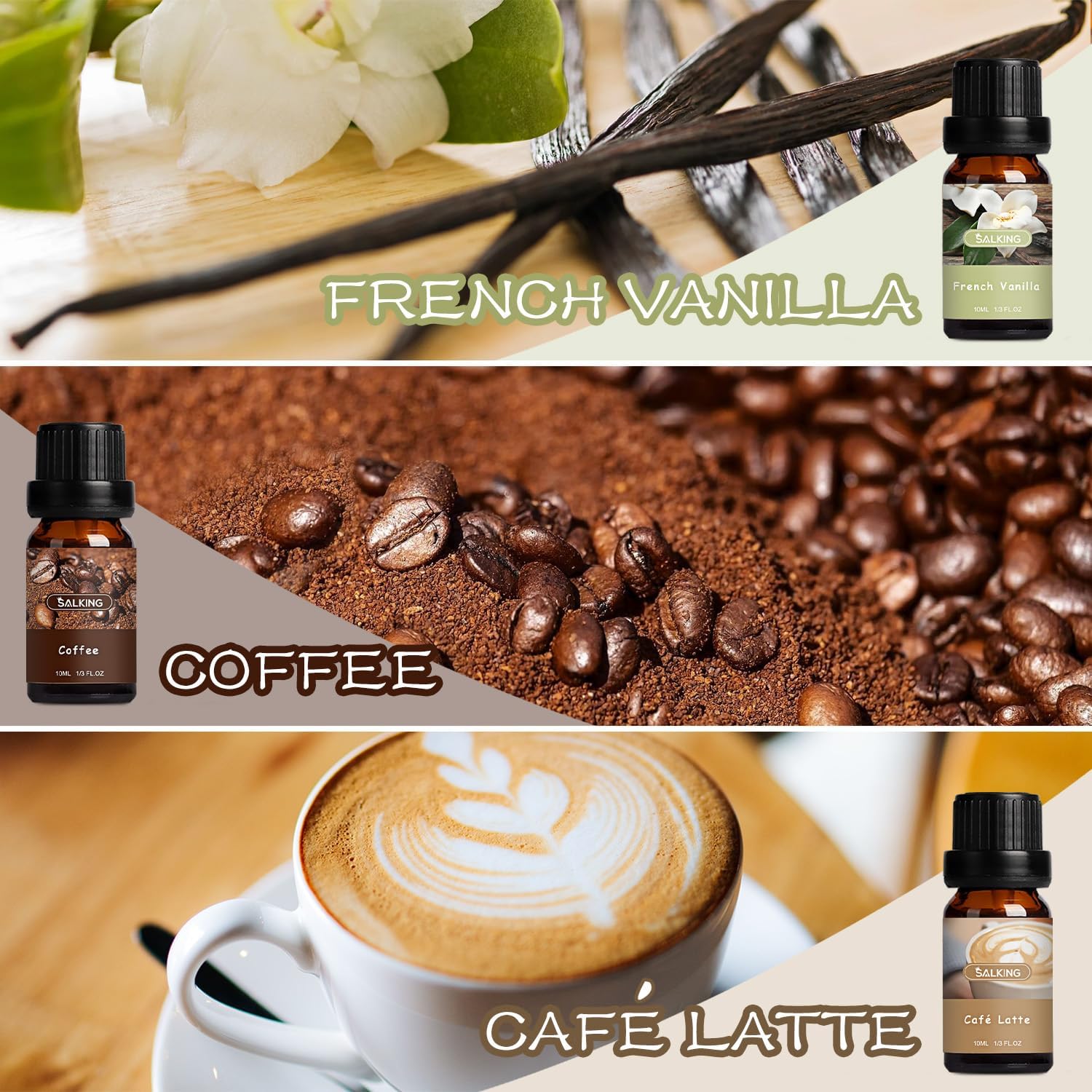 Coffee Shop Fragrance Oils Set, Premium Essential Oils Set for Diffuser, Scented Oil for Soap & Candle Making