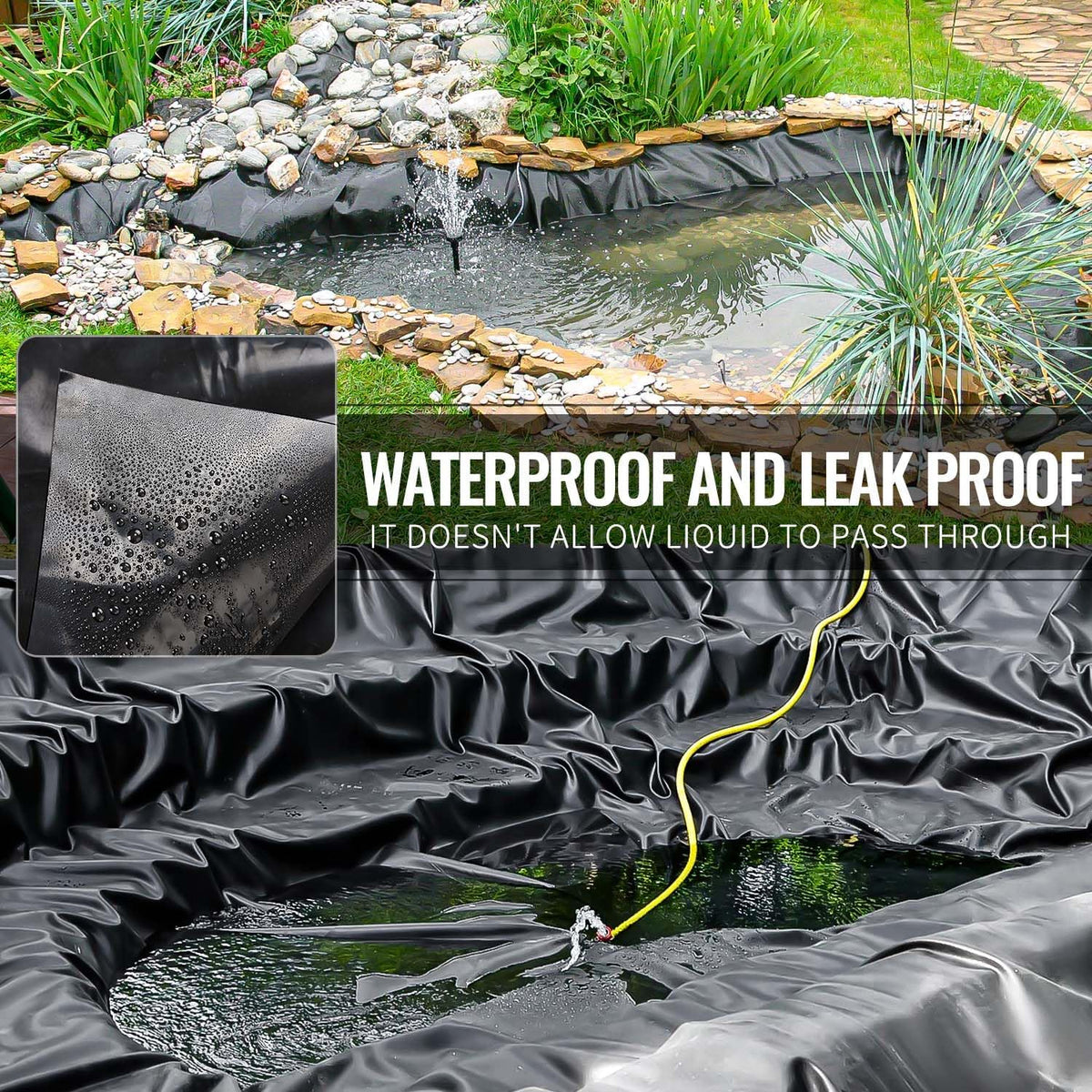 10x15 ft Pond Liner, HDPE Thickness Fish Pond Liners