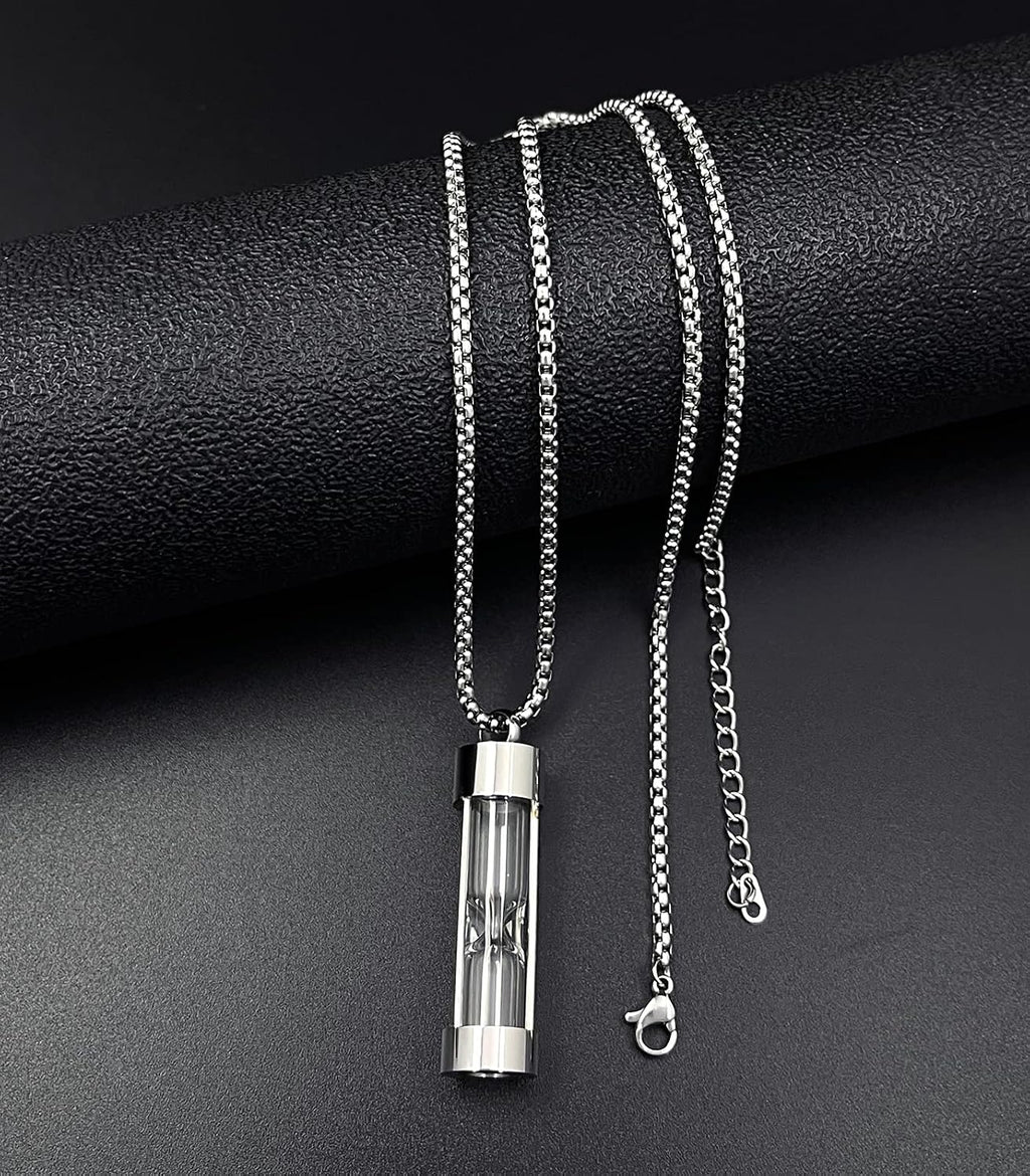 Urn Necklace for Ashes Timeless Hourglass Memorial Pendant Keepsake Cremation Jewelry for Human Pet Ashes