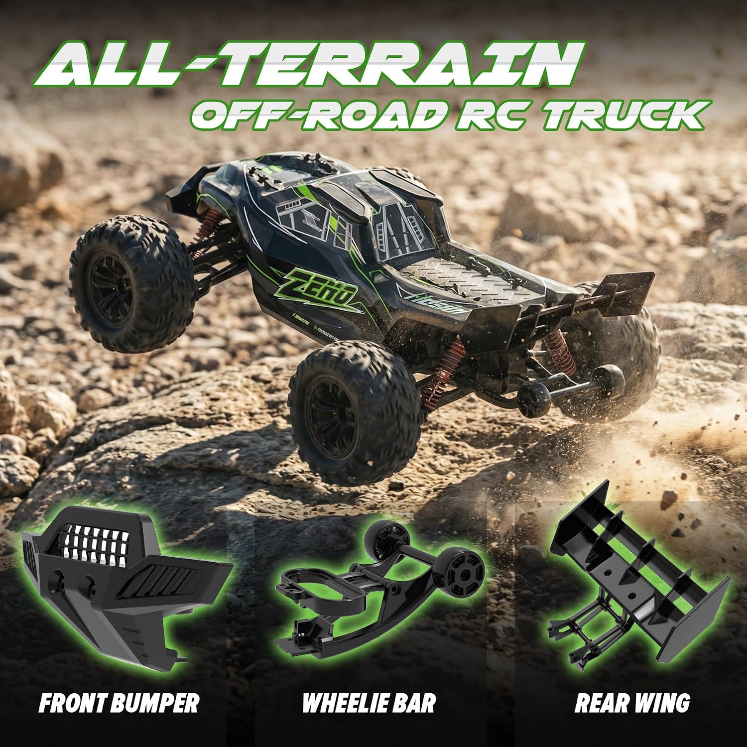 1/10 Brushless RC Cars for Adults & Boys 60+ KPH, Fast RC Truck | 4x4 Off-Road All-Terrain Big Remote Control Car