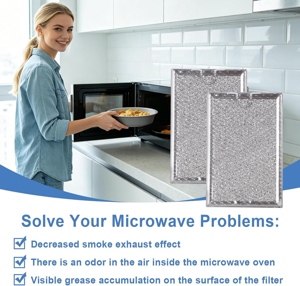 2 Pack Microwave Charcoal & Grease Filters Compatible with GE JVM7195SK6SS