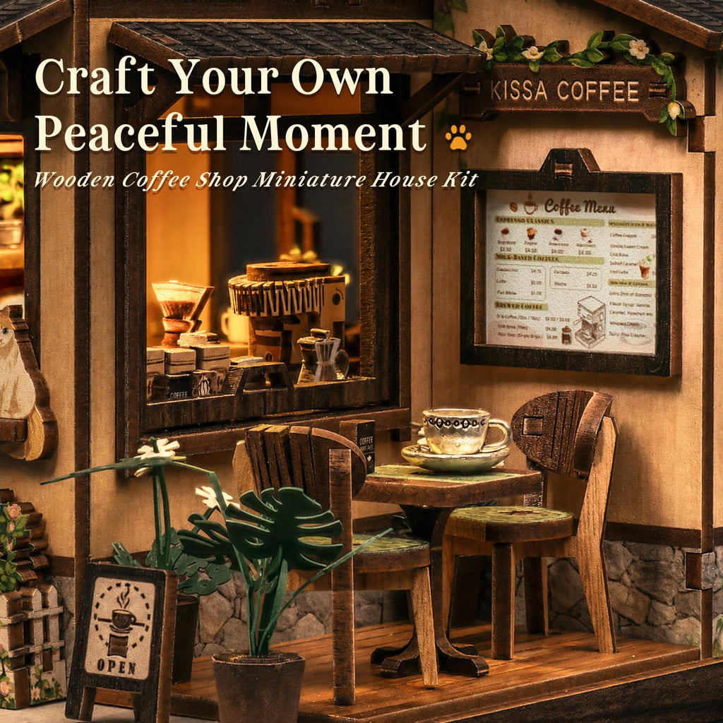 DIY Miniature House Kit Japanese Coffee Shop Dollhouse