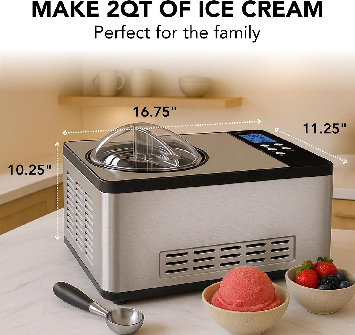 Automatic Ice Cream Maker, 2.1 Qt, ICM-200LS