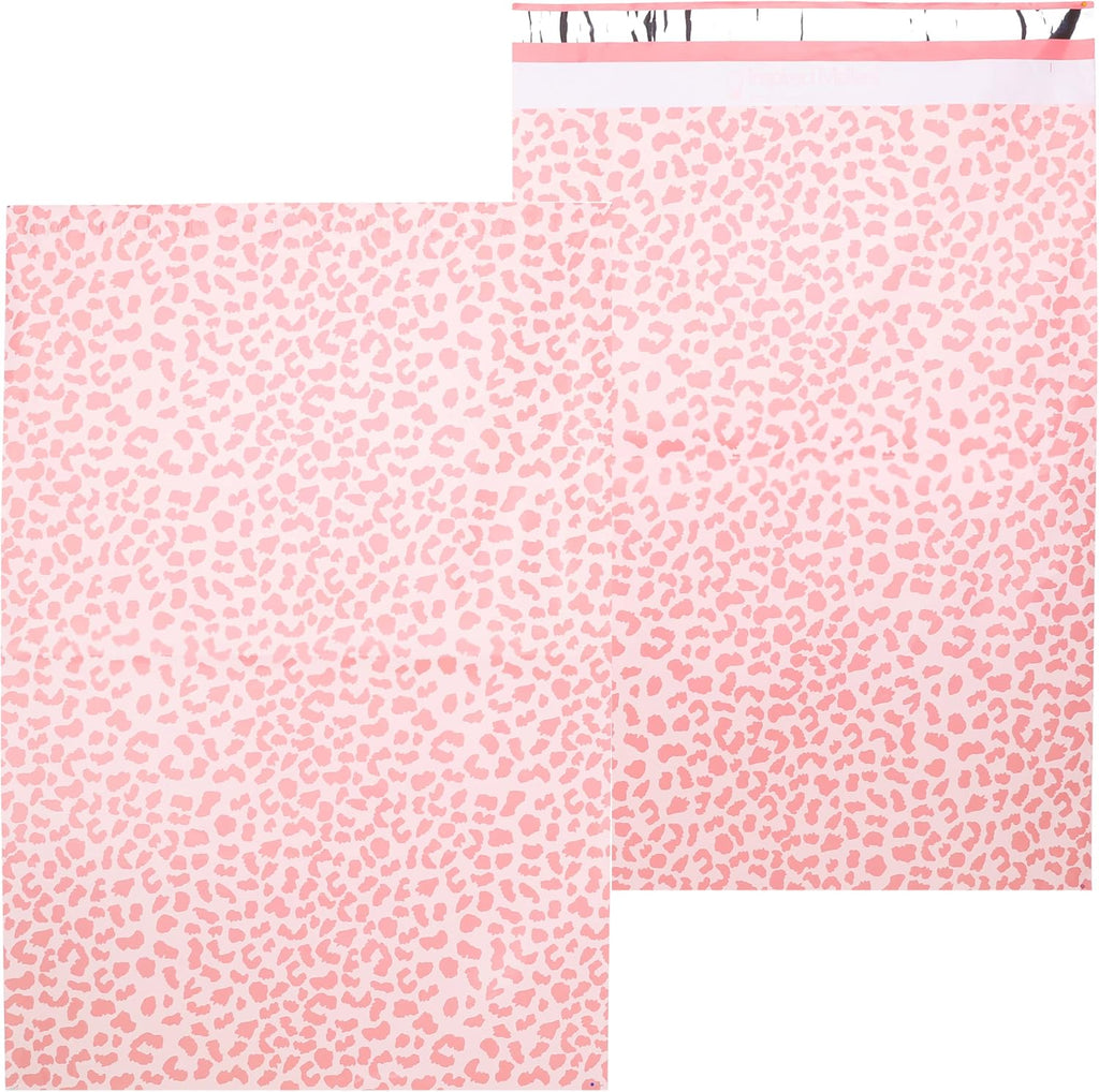 50 Large Poly Mailers 16x22- Rose Gold Cheetah - Shipping