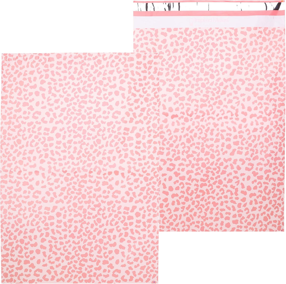 50 Large Poly Mailers 16x22- Rose Gold Cheetah - Shipping