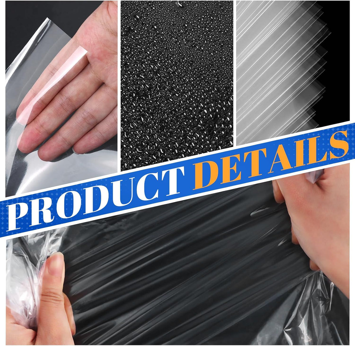 100 Pack 16 x 20 inch 1 Mil Clear Plastic Flat Poly Bags