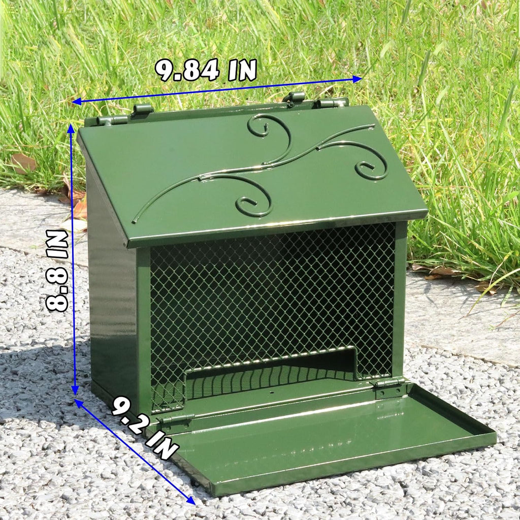 Metal Squirrel Feeder, Squirrel Feeders for Outside Hanging Nesting Box Chipmunk Picnic Table House Outdoors for