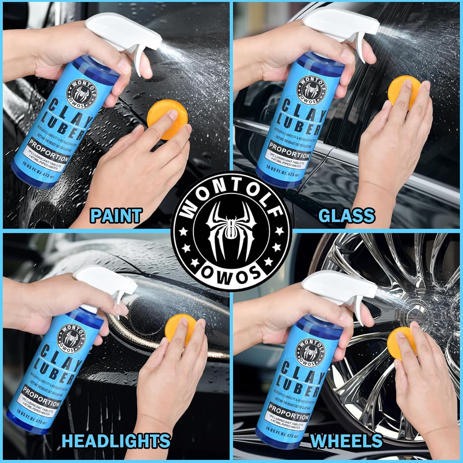 Complete Car Clay Bar Auto Detailing Kit, Clay Luber, Butter Wet Wax, Car Wash Soap - Premium Grade Clay System Car