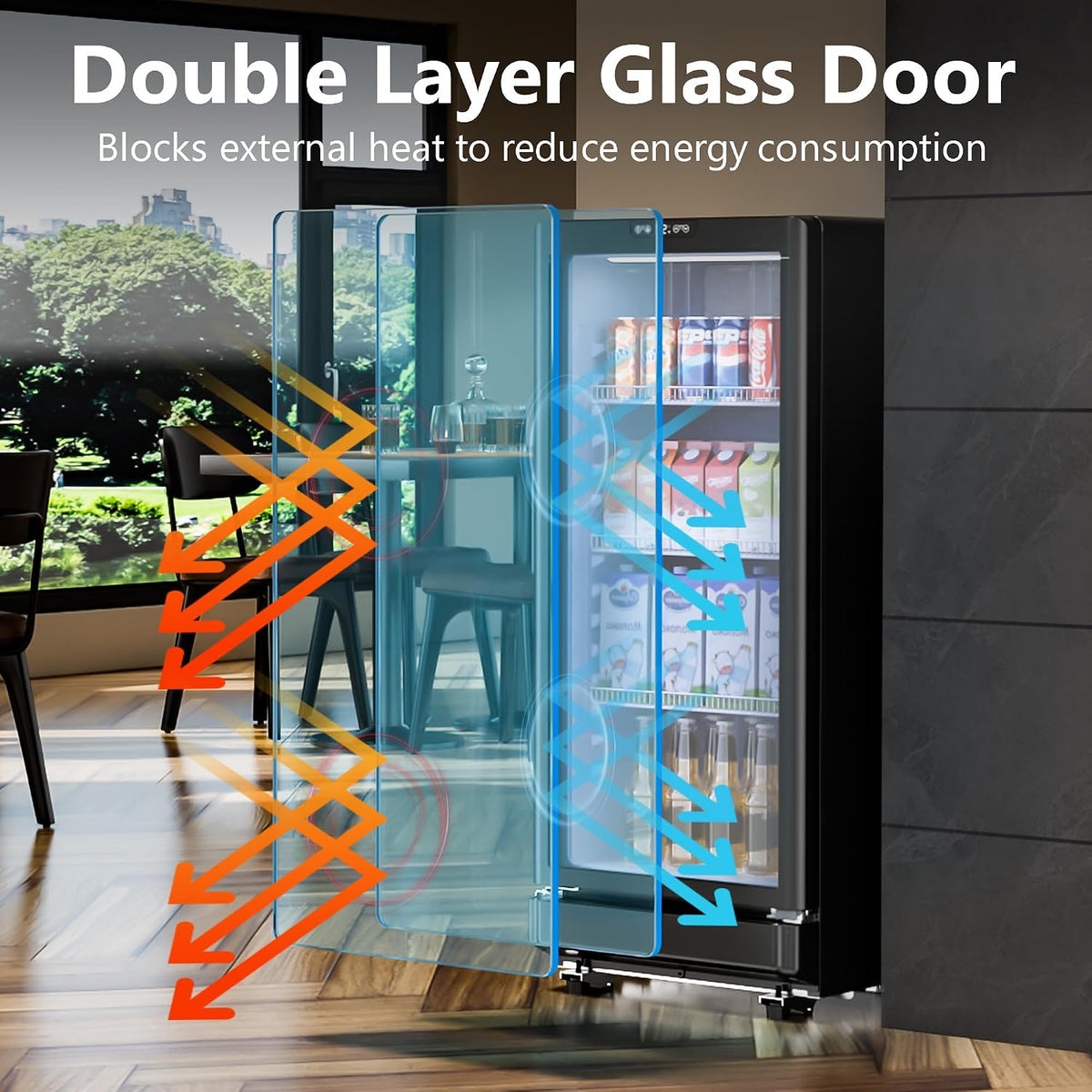 6 Cu.Ft Commercial Beverage Fridge with Glass Door