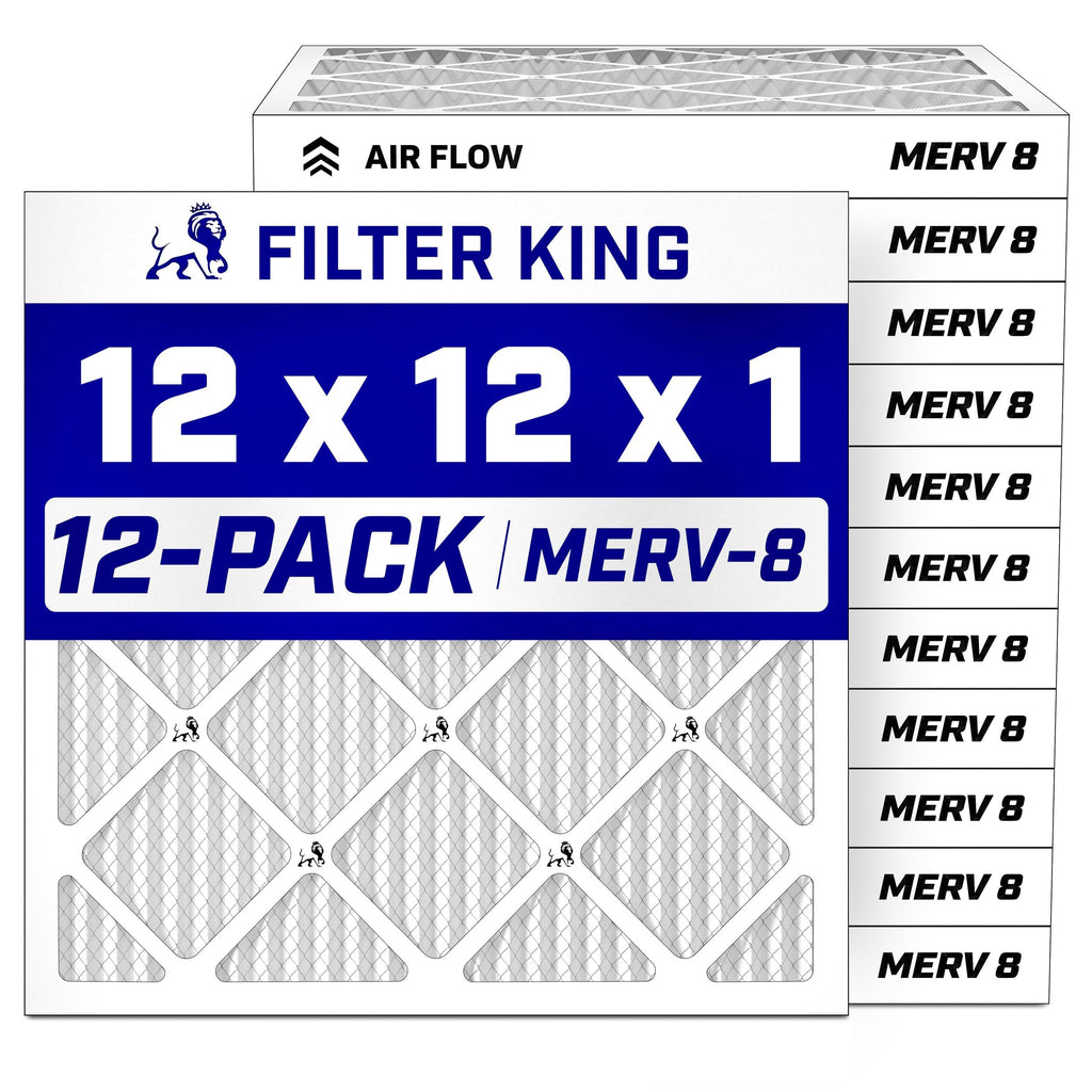 12x12x1 Air Filter MERV 8, AC Furnace Filters (12-Pack)