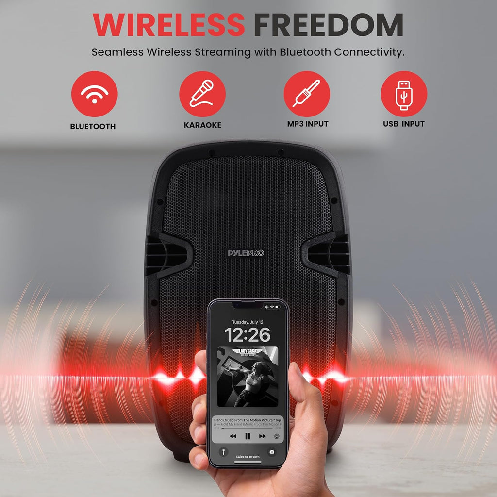 Wireless Portable PA Speaker System - 1000W High Powered Bluetooth Compatible Active + Passive Pair Outdoor Sound
